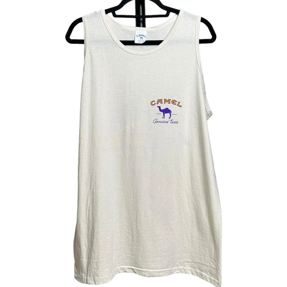 Vintage Deadstock Camel Tank Top Size XL 1995 Off White Purple 90s Skater Muscle - Picture 3 of 12